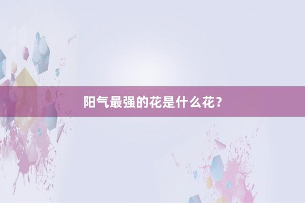 阳气最强的花是什么花？